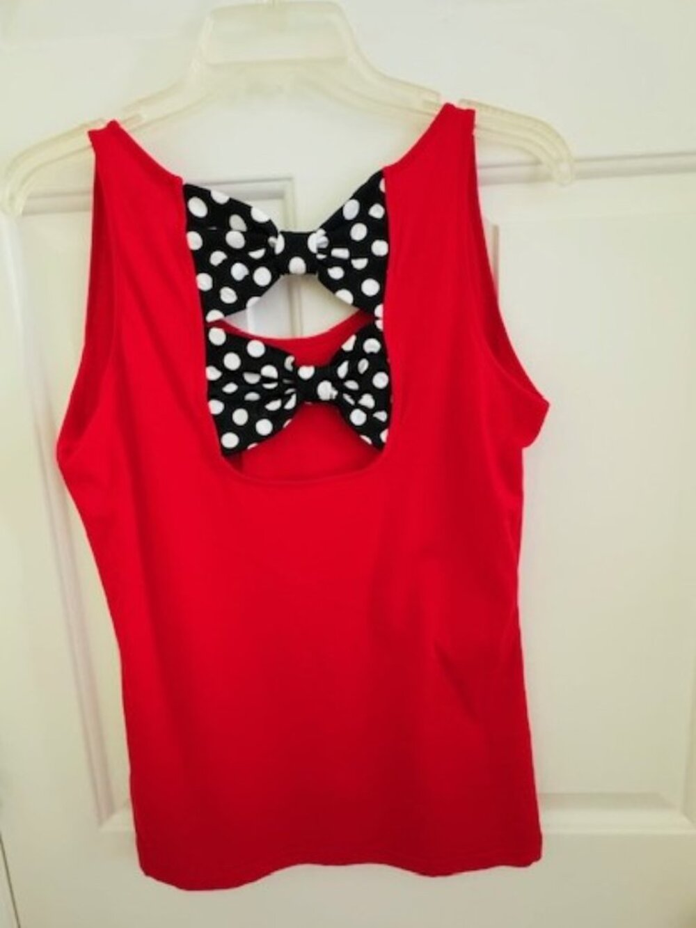 NWT Disney Parks Minnie Mouse Red Tank Top Back Bows Sz S - Picture 4 of 6